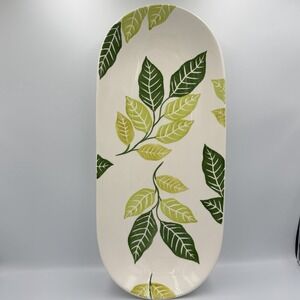 Loucarte Portugal Leaf Serving Platter 18.5" Oval Botanical Ceramic Dish‎